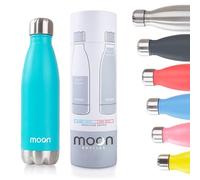 Moon Bottles - Insulated Water Bottle That Lasts Forever - 18/8 Stainless Steel Vacuum Flask - Double Walled Drink Bottle - Thermal Metal Flasks, Leakproof, 24hrs Cold & 12 Hot (1 Litre, Aqua Green)