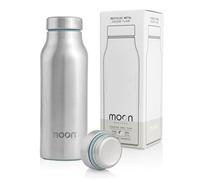 Moon Bottles - Non-Plastic, Recycled Stainless Steel Water Flasks for Hot and Cold Drinks - Insulated Metal Vacuum Drink Flask - BPA & Lead Free - Non Toxic, Reusable, UK Company (380ml, Mint Green)