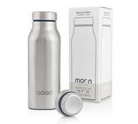 Moon Bottles - Non-Plastic, Recycled Stainless Steel Water Flasks for Hot and Cold Drinks - Insulated Metal Vacuum Drink Flask - BPA & Lead Free - Non Toxic, Reusable, UK Company (380ml, Navy Blue)