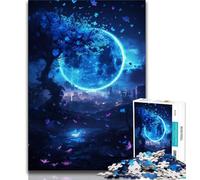 Moon Butterfly Adult Jigsaw Puzzles 1000 Pieces,Challenging Game And Family Play for Is Ideal As A Gift for The Whole Family 38x26cm