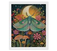 Moon Butterfly Diamond Art Kits Adults, 5D Diamond Painting Kits for Adults Beginners, DIY Full Drill Gem Art Crystal Rhinestone Embroidery Gifts, for Living Room Home Wall Decoration 16 x 20 in w-862
