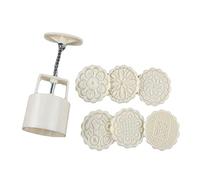 Moon Cake Mould Flower Shape Hand Pressure Cookie Cutter Cake Maker Baking Tool with 6 Stamps 7PCS..