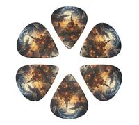 Moon Castle Guitar Picks Set of 6 Custom Guitar Picks for Acoustic Guitar, Violin, Ukulele, Bass