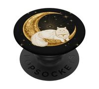 Moon Cat Astrology Celestial Persian Feline Magic PopSockets Adhesive PopGrip