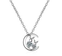 Moon Cat Diamond Necklace Women's Temperament Korean Style Personality Clavicle Chain Student Internet Celebrity Fresh Pendant