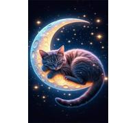 Moon Cat Jigsaw Puzzles for Adults 500 Pieces Educational Toys Challenging Game 500 Piece Puzzles for Adults for The Whole for Women Gifts for Men