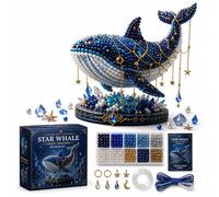 Moon Cat Luna Guardian DIY Bead Kit, 3D Beaded Celestial Moon & Stars Series DIY Kit, Tiny 3D Beaded Moons Cat Luna Guardian Craft Kit, Handmade Magical Cat Kit for Beginner, Home Decor (D 1PC)