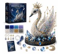 Moon Cat Luna Guardian DIY Bead Kit, 3D Beaded Celestial Moon & Stars Series DIY Kit, Tiny 3D Beaded Moons Cat Luna Guardian Craft Kit, Handmade Magical Cat Kit for Beginner, Home Decor (G 1PC)