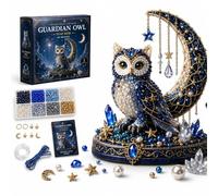 Moon Cat Luna Guardian DIY Bead Kit, 3D Beaded Celestial Moon & Stars Series DIY Kit, Tiny 3D Beaded Moons Cat Luna Guardian Craft Kit, Handmade Magical Cat Kit for Beginner, Home Decor (C 1PC)