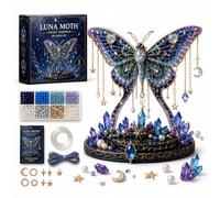 Moon Cat Luna Guardian DIY Bead Kit, 3D Beaded Celestial Moon & Stars Series DIY Kit, Tiny 3D Beaded Moons Cat Luna Guardian Craft Kit, Handmade Magical Cat Kit for Beginner, Home Decor (B 1PC)