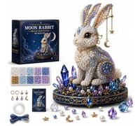 Moon Cat Luna Guardian DIY Bead Kit, 3D Beaded Celestial Moon & Stars Series DIY Kit, Tiny 3D Beaded Moons Cat Luna Guardian Craft Kit, Handmade Magical Cat Kit for Beginner, Home Decor (F 1PC)