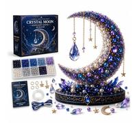 Moon Cat Luna Guardian DIY Bead Kit, 3D Beaded Celestial Moon & Stars Series DIY Kit, Tiny 3D Beaded Moons Cat Luna Guardian Craft Kit, Handmade Magical Cat Kit for Beginner, Home Decor (E 1PC)