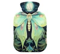 Moon Celestial Butterfly Bloom Hot Water Bottles with Soft Cover Bed Hand Feet Warmer Winter Gift Hot Water Bag for Neck, Shoulder and Menstrual Cramps