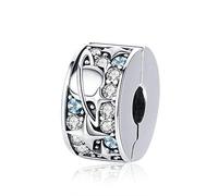 Moon Charm 925 Sterling Silver Stopper Charm Clip Charm Spacer Charm for Pandora Charm Bracelet (A)