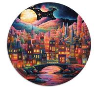 Moon City 1000 Pieces Science Fiction Jigsaw Puzzles For Adults Challenging Game Stress Relieving Entertainment Exercise The Memory of The Brain for Men, Women, Elders, Seniors 1000pcs (67.5x67.5cm)