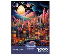 Moon City Jigsaw Puzzles Puzzle for Adults Kids. 1000 Pieces Impossible Challenge Toy Educational Games Home Decoration for Educational Games Gifts 70x50cm/1000pcs