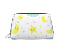 Moon Cloud Star Leather Hand-Held Zipper Makeup Bag Storage Bag Portable Lipstick Pouch Toiletry Bag