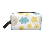 Moon Cloud Star Print Portable Travel Toiletry Storage Bag Large Capacity 600D Polyester Cosmetic Storage Bag