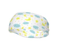 Moon Cloud Star Stylish Sweatband Sports and Outdoor Activities,Adjustable,Elastic,Breathable Headband