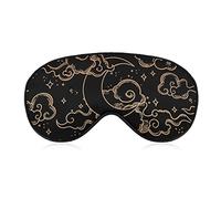 Moon Clouds and Stars Sleep Mask Blindfold Adjustable Super-Smooth Soft Eye Mask Cover for Men Women Travel and Nap