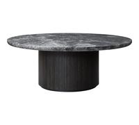 Moon Coffee Table Round Ø120 cm w. Wood Base and Gray Emperador Marble Top
