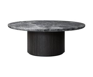 Moon Coffee Table Round Ø120 cm w. Wood Base and Gray Emperador Marble Top