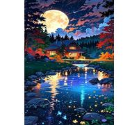 Moon Cottage River 500 Piece Jigsaw Puzzle for Adults, Creativity, Challenging and Difficult Puzzle, Brain Teaser Puzzles for Adults 500 Pieces for The Whole for Women, Men