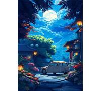 Moon Courtyard Car 1000 Piece Jigsaw Puzzle for Adults, Creativity, Challenging and Difficult Puzzle, Brain Teaser Puzzles for Adults 1000 Pieces for The Whole for Women, Men
