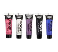 Moon Creations Face & Body Paint Tubes | Gender Fluid Set | 12ml | Ready to Use Face Paint | No Flake | Cruelty Free, Made in UK | Face Paint for Kids, Adults, Fancy Dress, Festivals, Halloween & More