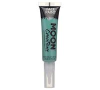 Moon Creations Face & Body Paint Tubes with Brush Applicator | Turquoise | 15ml | Ready to Use | Cruelty Free, Made in UK | Face Paint for Kids, Adults, Fancy Dress, Festivals, Halloween