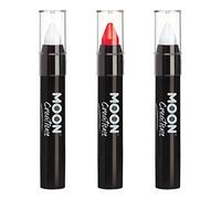 Moon Creations Face Paint Set | England Flag Set World Cup | 3.2g| England Face Paint & Makeup Kit - Red and White St George’s Cross Face Paint
