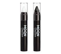 Moon Creations Face Paint Stick Body Crayons | Monochrome Set | 3.2g | Sweat Proof & Water-Resistant Face Paint | Cruelty Free, Made in UK | For Kids, Adults, Fancy Dress, Festivals, Halloween