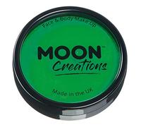 Moon Creations Pro Face & Body Makeup | Bright Green | 36g | Professional Colour Paint Cake Pots for Face Painting | Face Paint For Kids, Adults, Fancy Dress, Festivals, Halloween