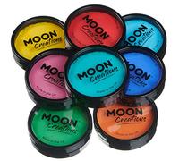 Moon Creations Pro Face & Body Makeup | Brights Set | 36g | Professional Colour Paint Cake Pots for Face Painting | Face Paint For Kids, Adults, Fancy Dress, Festivals, Halloween