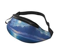 Moon Crossbody Bag The Clear Blue Ocean Hands-Free Bag Sky Fanny Pack Gym-goers 14X35CM