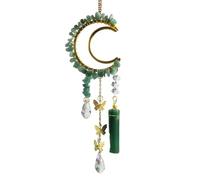 Moon Crystal Suncatcher with Raw Stone Stick - Hanging Butterfly Charm Window Decor for Sunlight Catcher & Energy Healing(M)