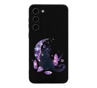 Moon Crystal Witchy Cute Black Cat Novelty Phone Cases Compatible With Galaxy S23/Plus/Ultra Slim TPU Protective Cover Case Printed Protector