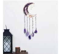 Moon Crystals Tree of Life Dream Catchers,Crystal Gemstone Chakra Indoor Wall Hangings for Windows Garden Home Décor (Purple)