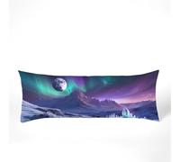 Moon Cushion Covers 24x72in Pillow Cases Arctic Pillowcase Waterproof Velvet Decorative Pillows with Double Sided Printing and Smooth Invisible Zipper for Sofa Room Decor Bedroom Bed Decor, Model1079