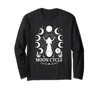 Moon Cycle Wiccan, Celestial Lunar Phases, Witchcraft Long Sleeve T-Shirt
