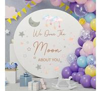 Moon Decal - We Over The Moon About You Wall Decal - Moon Baby Shower Decoration