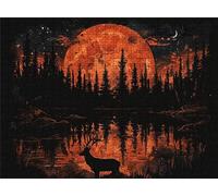 Moon Deer Puzzle - 1500 Piece Jigsaw Puzzles for Adults - The Back Features Printed Letter Guides - The Pieces fit Together Snugly - Wooden Puzzles for Adults - Gifts Family 34.3 X 22.4 Inch s7h-647