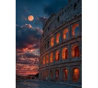 Moon Diamond Art, Architecture 5D DIY Diamond Painting Kits, 5D Full Drill Crystal Art Kits for Adults, DIY Adult Crafts, Cross Stitch Embroidery Crafts Pictures, Room Decor, Gifts, 24x36in A-5795