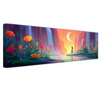 Moon Diamond Art, Diamond Painting Fall, 5D Round Full Drill Crystal Art Kits for Beginner, DIY Rhinestone Embroidery Mosaic Kits for Adults for Home Wall Room Decor, Large Canvas 210x70cm F1-647