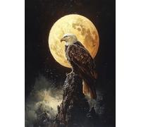 Moon Diamond Art Eagle Diamond Painting Kits for Adults Beginner 5D DIY Full Square Drill Cross Stitch Kits for Adults Arts and Crafts for Bedroom Decor, Room Decor, Gifts 24x32inch -bby2507Z51912