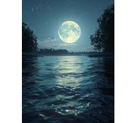 Moon Diamond Art Kits Adults, 5D Diamond Painting Starry Sky, DIY Adult Crafts, Full Drill Rhinestone Crystal Art and Crafts Picture, Mosaic Production, for Home Wall Decor Gifts 40x54in W-9136