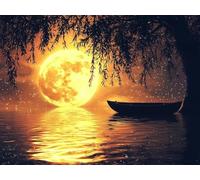 Moon Diamond Art Kits Adults, 5D Ocean Diamond Painting Kits for Adults Beginner, DIY Square Drill Crystal Art Embroidery Cross Stitch Pictures for Home Wall Decor, Gifts for Women 50x40cm L0-779