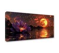 Moon Diamond Art Kits Adults 80x40cm, 5D Square Drill Diamond Painting Ocean, DIY Full Drill Crystal Art Embroidery Canvas Painting, Rhinestone Cross Stitch Mosaic Crafts for Room Decor Gifts 0J-167