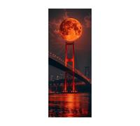 Moon Diamond Art Kits Adults Beginner, Diamond Painting Golden Gate Bridge, Full Drill Handmade Wall Art Rhinestone Embroidery Kit, Cross Stitch Gem Paintings for Gifts for Women 28 x 70 in ZSDH-2101