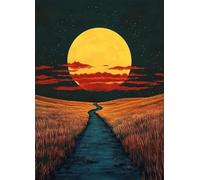 Moon Diamond Art Landscape Diamond Painting Kits for Adults Beginner 5D DIY Full Square Drill Cross Stitch Kits for Adults Arts and Crafts for Bedroom Decor, Room Decor, Gifts 100x135cm -bby25070Y